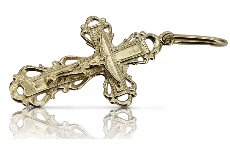 Gold Orthodox Cross ★ russiangold.com ★ Gold 585 333 Low price