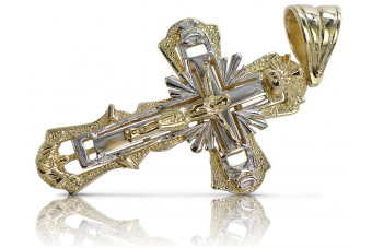 "Croix Orthodoxe Splendide en Or Jaune Blanc 14k 585, Cadeau Parfait pour Femme - oc010yw" Man!!! oc010yw