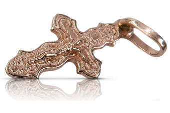 "Or rose 14k 585 Croix Orthodoxe en style vintage" oc014r oc014r