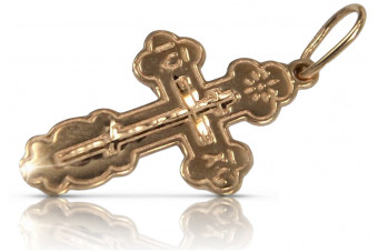 Croix Orthodoxe Ancienne en Or Rose 14k 585 oc019r oc019r