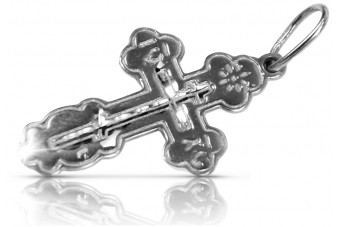 "Antique-Themed 14K White Gold Orthodox Cross" oc019w oc019w