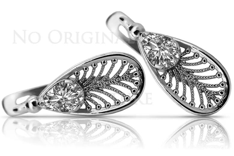 Boucles d'oreilles en argent sterling 925 vintage, Réglag. vec067s