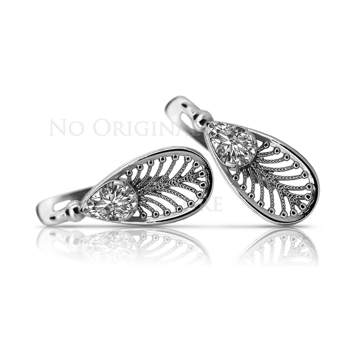 Boucles d'oreilles en argent sterling 925 vintage, Réglag. vec067s