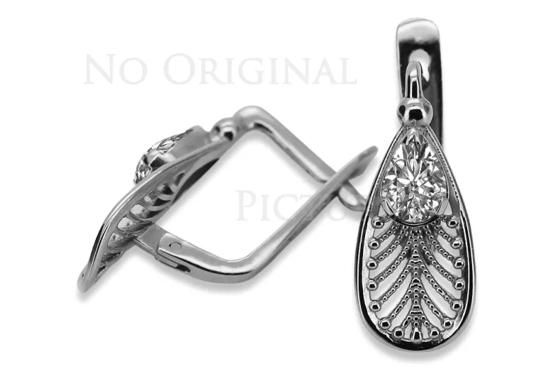 Boucles d'oreilles en argent sterling 925 vintage, Réglag. vec067s