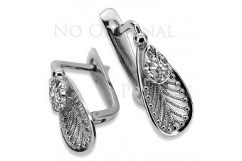 Aretes de Plata de ley 925, Ajust. con Piedras Preciosas Vintage vec067s