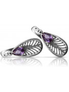 Boucles d'oreilles en argent sterling 925, Alexandrite vintage vec067s