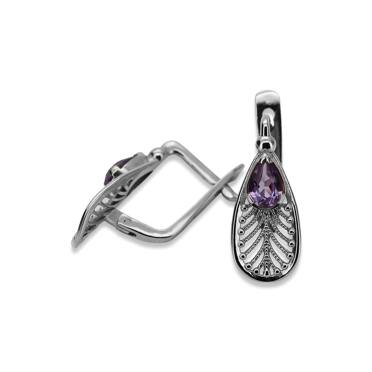 Boucles d'oreilles en argent sterling 925, Alexandrite vintage vec067s