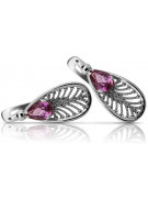 Boucles d'oreilles en argent sterling 925, Améthyste vintage vec067s