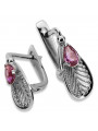 Boucles d'oreilles en argent sterling 925, Améthyste vintage vec067s