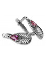 Boucles d'oreilles en argent sterling 925, Améthyste vintage vec067s