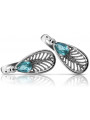 925 Sterling Silber Aquamarin Ohrringe in Vintage-Stil vec067s