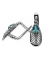 925 Sterling Silber Aquamarin Ohrringe in Vintage-Stil vec067s