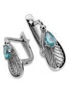 Aretes de Plata de ley 925 con Aguamarina Vintage vec067s