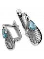 Aretes de Plata de ley 925 con Aguamarina Vintage vec067s