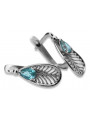 Aretes de Plata de ley 925 con Aguamarina Vintage vec067s