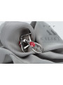 Boucles d'oreilles en argent sterling 925, Rubis. vec067s