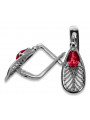 Boucles d'oreilles en argent sterling 925, Rubis. vec067s