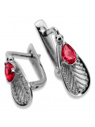 Sterling Silver 925, Ruby & Sapphire Vintage Earrings vec067s