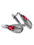 Sterling Silver 925, Ruby & Sapphire Vintage Earrings vec067s