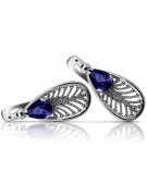 Boucles d'oreilles en argent sterling 925, Saphi vintage vec067s