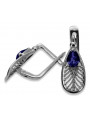 Sterling Silver 925, Sapphire Vintage Earrings vec067s