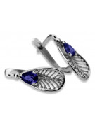 Boucles d'oreilles en argent sterling 925, Saphi vintage vec067s