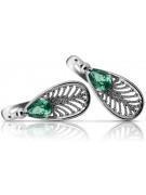 Sterling Silver 925 Emerald Drop Earrings vec067s