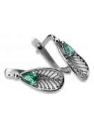 Sterling Silver 925 Emerald Drop Earrings vec067s