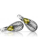 Vintage Sterling Silver 925 Yellow Peridot Earrings vec067s