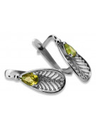 Pendientes de Plata de ley 925 con Peridoto Amarillo Vintage vec067s