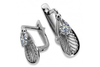 Vintage Sterling Silver 925 Zircon Earrings vec067s