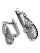 Boucles d'oreilles en argent sterling 925, Zirco vintage vec067s