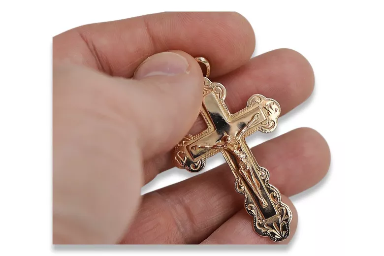 Gold Orthodox Cross ★ russiangold.com ★ Gold 585 333 Niedriger Preis