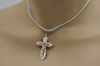 Croix orthodoxe en or rose 14K oc017rw