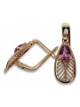 Rose Gold Plated Sterling Silver Amethyst Earrings vec067