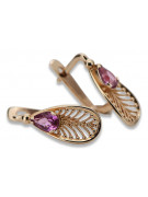 Rose Gold Plated Sterling Silver Amethyst Earrings vec067