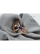 Sterling silver rose gold plated Sapphire Earrings vec067