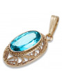 "Original 14K Rose Gold Pendant with Vintage Aquamarine gemstone vpc014" Vintage vpc014