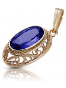 "Elegant Sapphire Pendant in Original Vintage 14K Rose Gold VPC014" Vintage vpc014