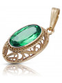 "Elegant Emerald Pendant in 14K Vintage Rose Gold - vpc014" Vintage vpc014