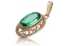 Изысканный изумрудный кулон из винтажного розового золота 14k 585 vpc014 Vintage vpc014
