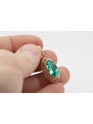 "Elegant Emerald Pendant in 14K Vintage Rose Gold - vpc014" Vintage vpc014