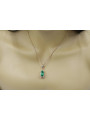 "Elegant Emerald Pendant in 14K Vintage Rose Gold - vpc014" Vintage vpc014