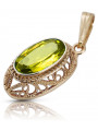 Colier original vintage din aur roz de 14k, Peridot galben vpc014