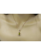 Colgante de oro rosa antiguo de 14k con peridoto amarillo vpc014