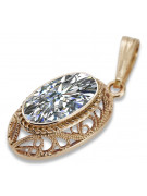 Pendentif Zircon Vintage en Or Rose 14 Carats d'origin vpc014 Vintage vpc014