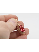 Roségold plattierter Silberring mit Rubinro-Cabochon vpc014rp