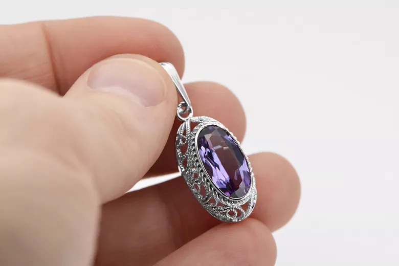 Sterling Silver 925 Alexandrite Pendant vpc014s