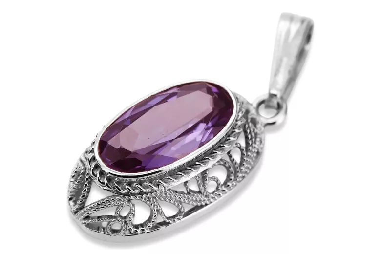 Sterling Silber 925 Anhänger mit Amethyst, Edelsteinanhänger vpc014s