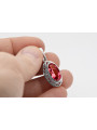 Sterling Silver 925 Ruby Pendant - Elegant Soviet Style Jewelry vpc014s